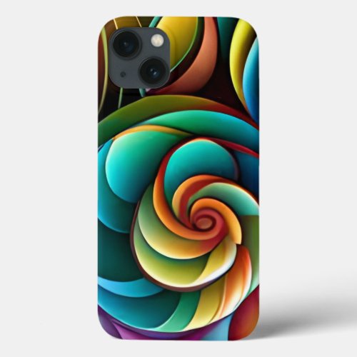 Spiraling Spectrum A Vibrant Colorful Design iPhone 13 Case