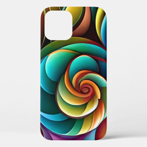 Spiraling Spectrum A Vibrant Colorful Design iPhone 12 Case
