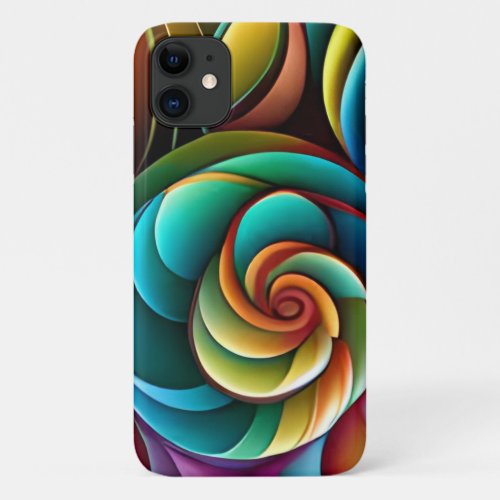 Spiraling Spectrum A Vibrant Colorful Design iPhone 11 Case