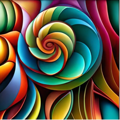 Spiraling Spectrum A Vibrant Colorful Design Cutout