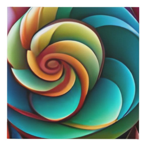 Spiraling Spectrum A Vibrant Colorful Design Faux Canvas Print