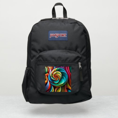 Spiraling Spectrum A Vibrant Colorful Design JanSport Backpack