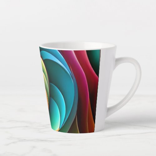 Spiraling Spectrum A Vibrant Colorful Design Latte Mug