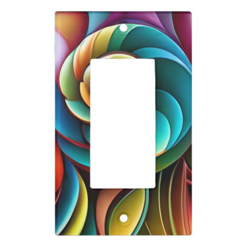 Spiraling Spectrum A Vibrant Colorful Design Light Switch Cover