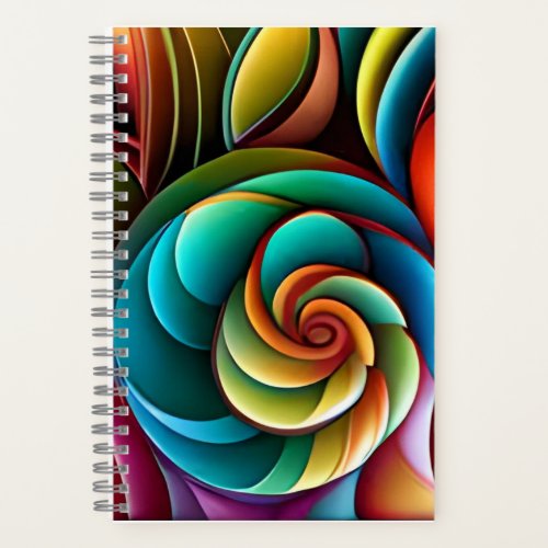 Spiraling Spectrum A Vibrant Colorful Design Notebook