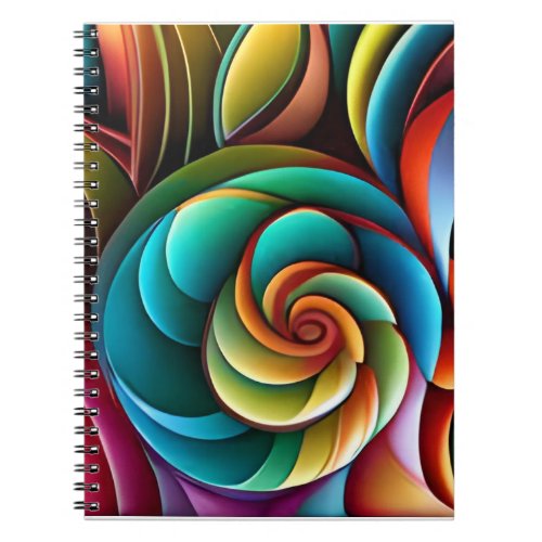 Spiraling Spectrum A Vibrant Colorful Design Notebook