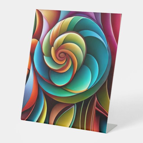 Spiraling Spectrum A Vibrant Colorful Design Pedestal Sign