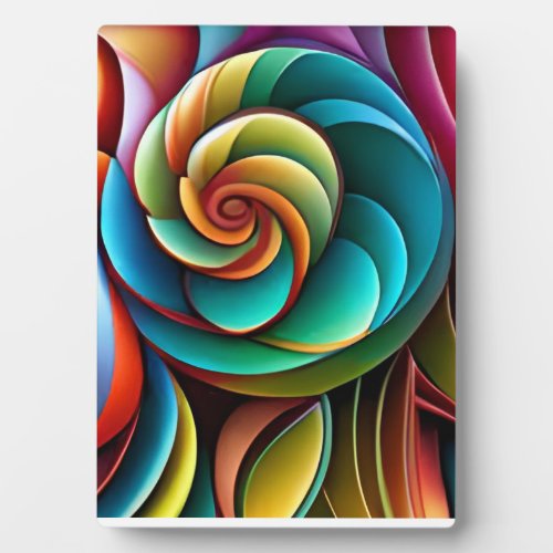Spiraling Spectrum A Vibrant Colorful Design Plaque