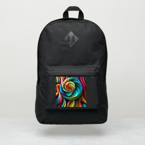 Spiraling Spectrum A Vibrant Colorful Design Port Authority Backpack