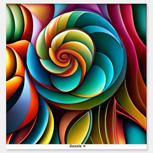 Spiraling Spectrum A Vibrant Colorful Design Sticker