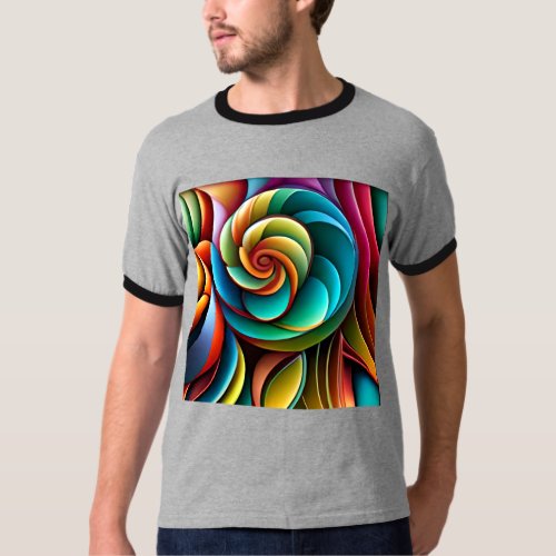 Spiraling Spectrum A Vibrant Colorful Design T_Shirt