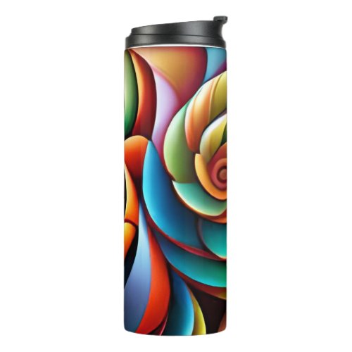 Spiraling Spectrum A Vibrant Colorful Design Thermal Tumbler