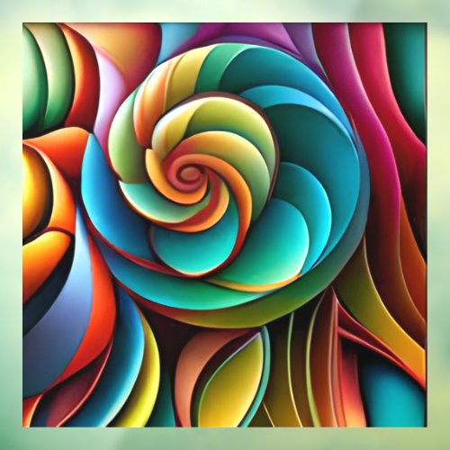 Spiraling Spectrum A Vibrant Colorful Design Window Cling