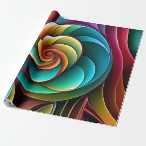 Spiraling Spectrum A Vibrant Colorful Design Wrapping Paper