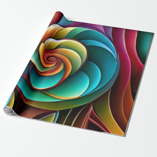 Spiraling Spectrum A Vibrant Colorful Design Wrapping Paper