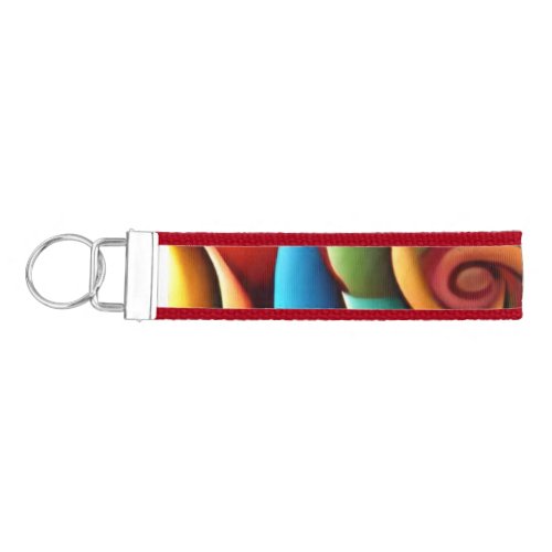 Spiraling Spectrum A Vibrant Colorful Design Wrist Keychain