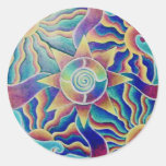 Spiraling Sun Mandala Sticker at Zazzle
