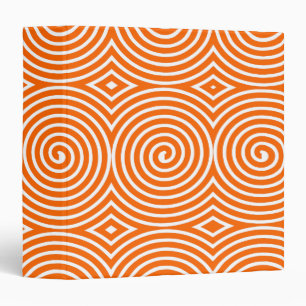Spirals (1.5in) - Orange on White 3 Ring Binder