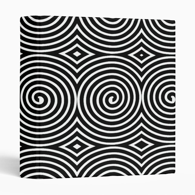 Spirals (1in) - Black on White 3 Ring Binder (Front/Spine)