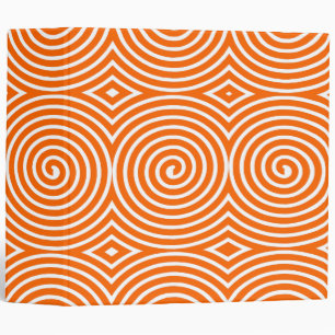 Spirals (2in) - Orange on White 3 Ring Binder