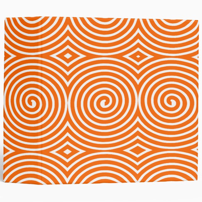 Spirals (2in) - Orange on White 3 Ring Binder (Front/Spine)
