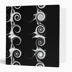 Spirals and Swirls Black and White Pattern 3 Ring Binder