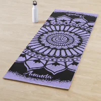 Elegant White Gold Mandala Sky Blue Design Yoga Mat