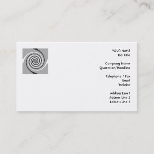 Spirals in Gray and White. Stylish swirls. Business Card