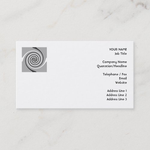 Spirals in Gray and White. Stylish swirls. Business Cards