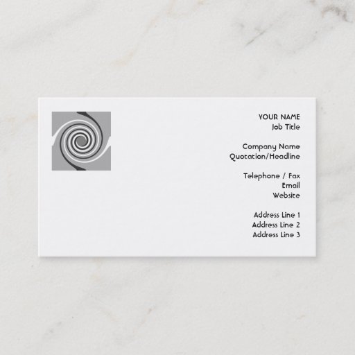 Customizable Spirals in Gray and White. Stylish swirls. Business Cards