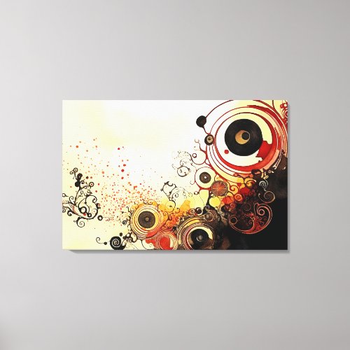 Spirals in Ink and Watercolor painting Canvas Print