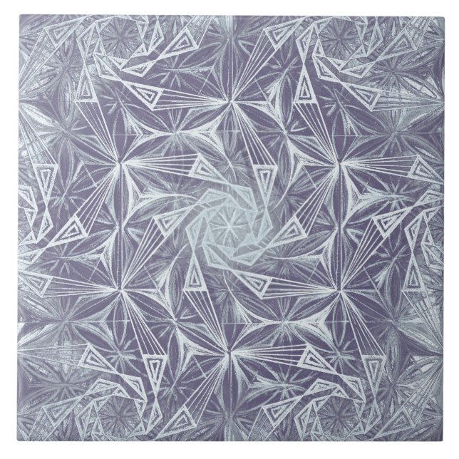 Spirals of Triangles Ceramic Tile (Front)