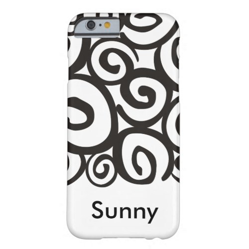 Spirals Pattern Black  White  your ideas Barely There iPhone 6 Case