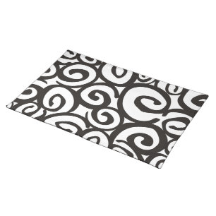 Spirals Pattern Black & White + your ideas Placemat
