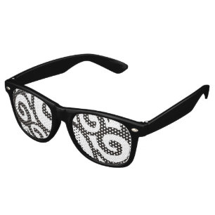 Spirals Pattern Black & White + your ideas Retro Sunglasses