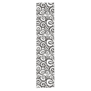 Spirals Pattern Black & White + your ideas Short Table Runner