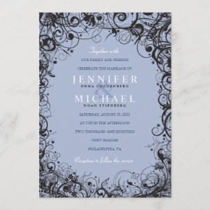SPIRALS & STARS Jewish Wedding Invitation
