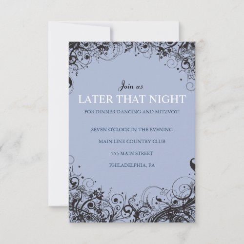 SPIRALS  STARS Wedding Reception Party Card