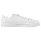 SpiralShoes in White Low-Top Sneakers (Left Shoe Inside)