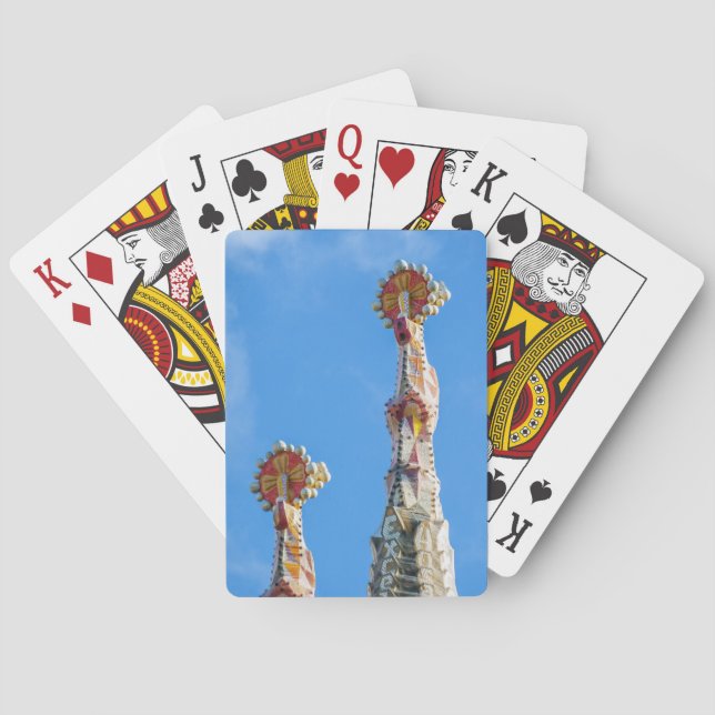 Spires of La Sagrada Familia in Barcelona, Spain Poker Cards (Back)