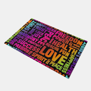 Spirit Affirmations of life colored + your backgr. Doormat