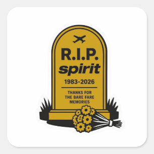 spirit airlines 1983-2026 square sticker