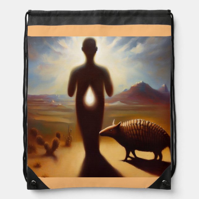 Spirit Animal Armadillo 2 Drawstring Bag (Front)
