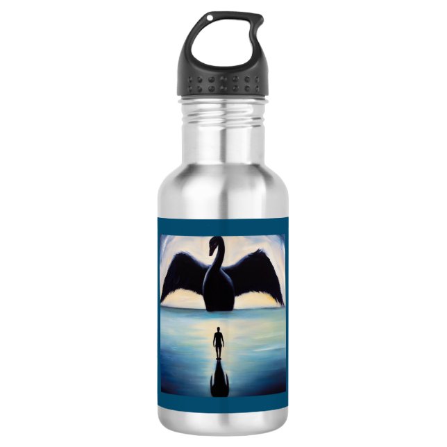 Spirit Animal Black Swan 1 Stainless Steel Water Bottle (Front)