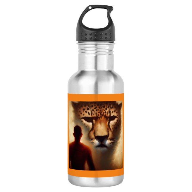 Spirit Animal Cheetah 2 Stainless Steel Water Bottle (Front)
