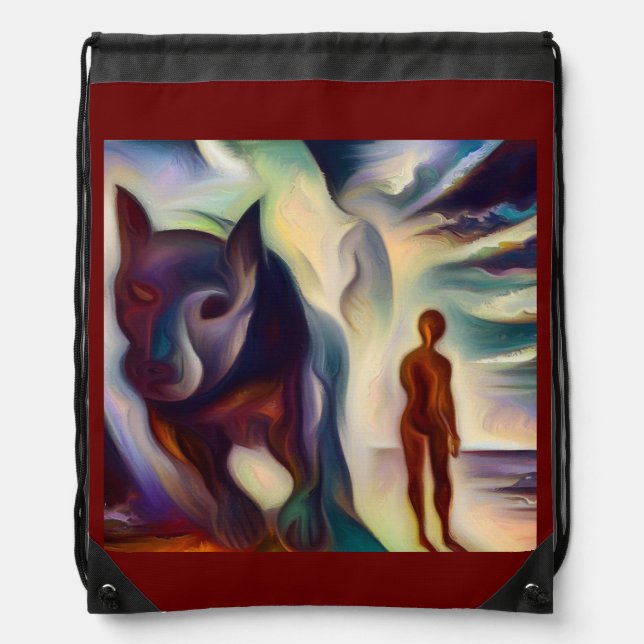 Spirit Animal Dog 2 Drawstring Bag (Front)