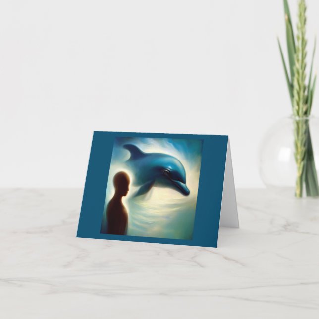 Spirit Animal Dolphin 2 Folded Greeting Card (Front)