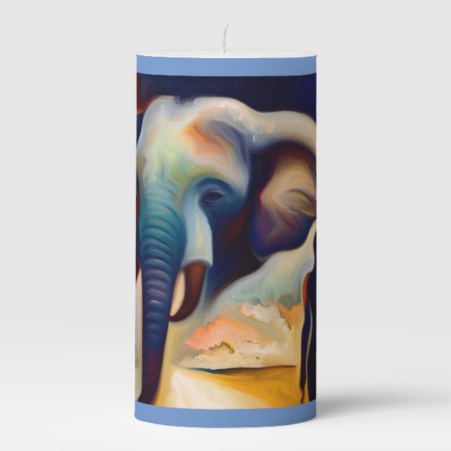 Spirit Animal Elephant 2 Pillar Candle (Front)