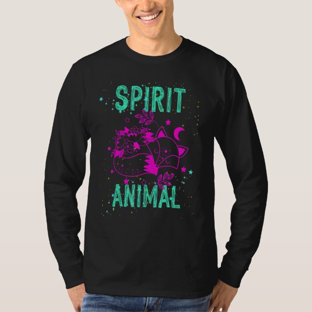 Spirit Animal Fox Lover Pink Animals Comfort Cute  T-Shirt (Front)
