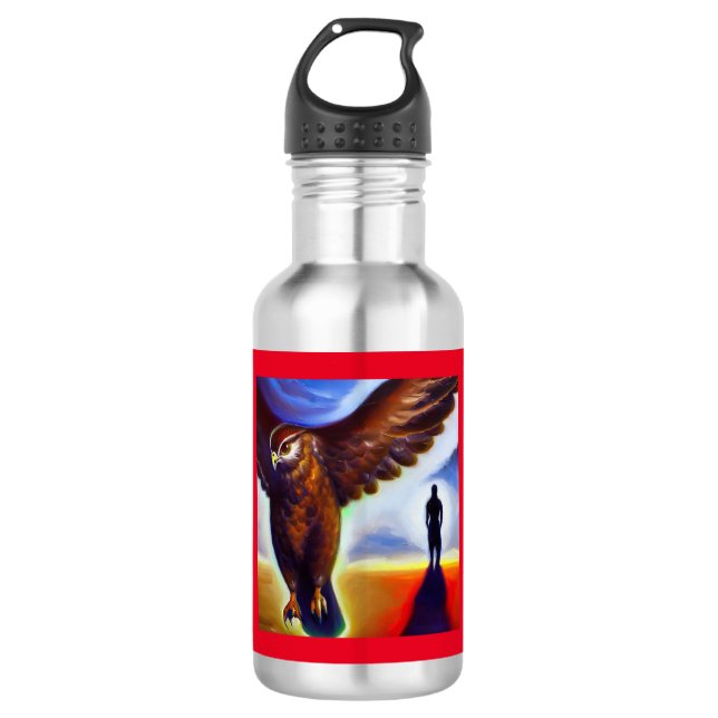 Spirit Animal Hawk 3 Stainless Steel Water Bottle (Front)
